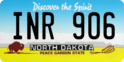 ND license plate INR906