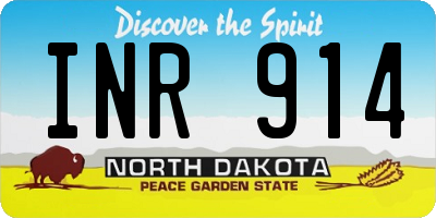 ND license plate INR914