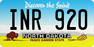 ND license plate INR920