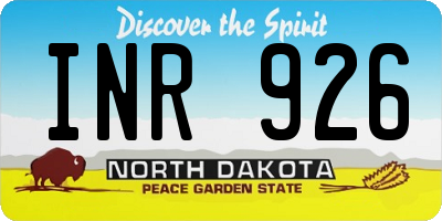 ND license plate INR926