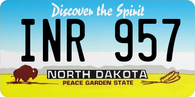 ND license plate INR957