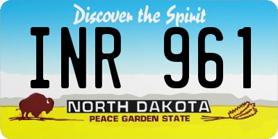 ND license plate INR961