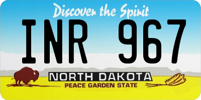 ND license plate INR967