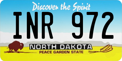 ND license plate INR972