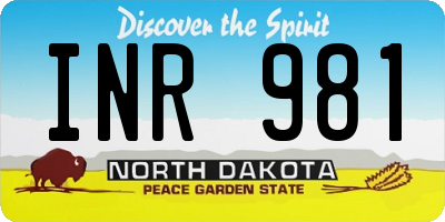 ND license plate INR981