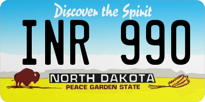 ND license plate INR990