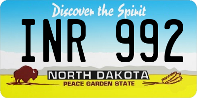 ND license plate INR992