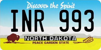 ND license plate INR993
