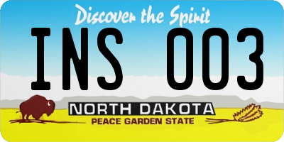 ND license plate INS003
