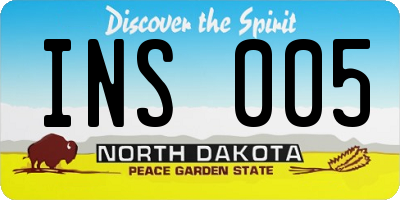 ND license plate INS005