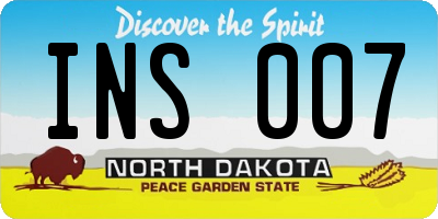 ND license plate INS007