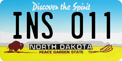 ND license plate INS011