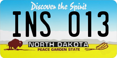ND license plate INS013