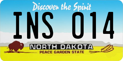 ND license plate INS014
