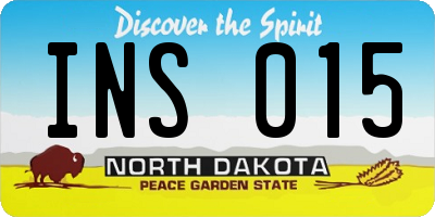 ND license plate INS015