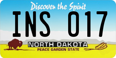 ND license plate INS017