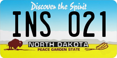 ND license plate INS021