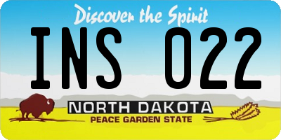 ND license plate INS022