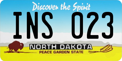 ND license plate INS023