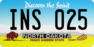 ND license plate INS025