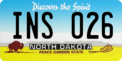 ND license plate INS026
