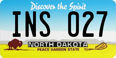 ND license plate INS027