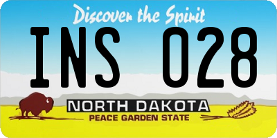 ND license plate INS028