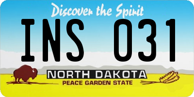 ND license plate INS031