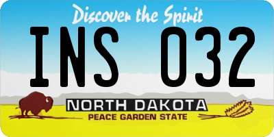 ND license plate INS032