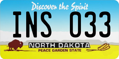 ND license plate INS033