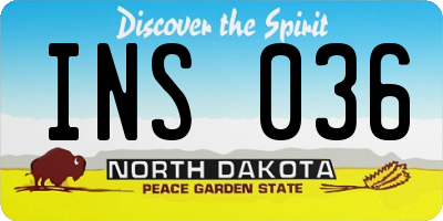 ND license plate INS036