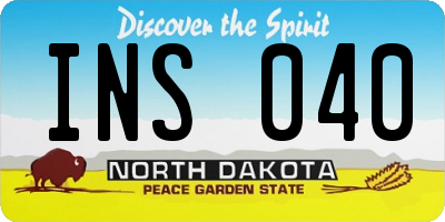 ND license plate INS040