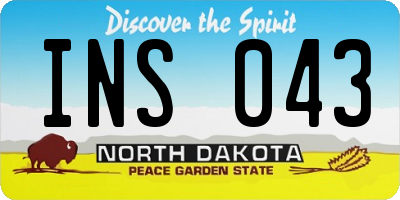 ND license plate INS043
