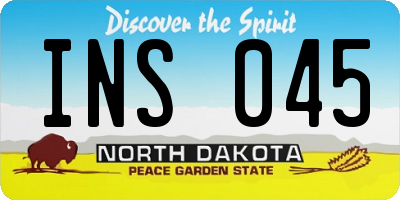 ND license plate INS045