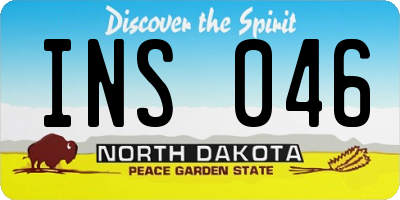 ND license plate INS046