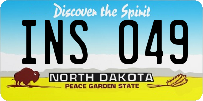 ND license plate INS049