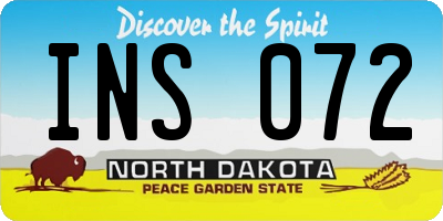 ND license plate INS072