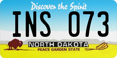ND license plate INS073