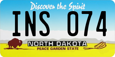 ND license plate INS074
