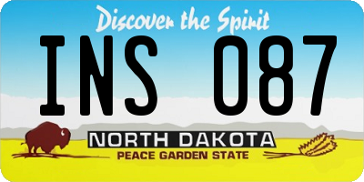 ND license plate INS087
