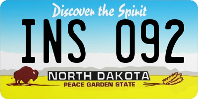 ND license plate INS092