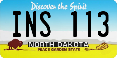 ND license plate INS113