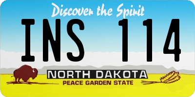 ND license plate INS114