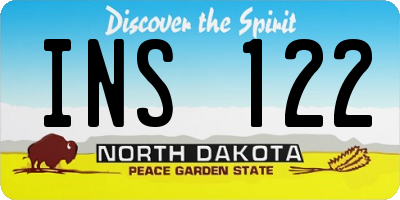 ND license plate INS122