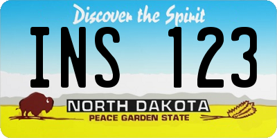 ND license plate INS123