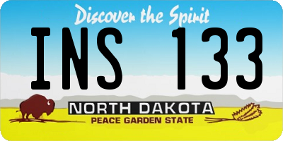 ND license plate INS133