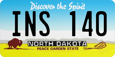 ND license plate INS140