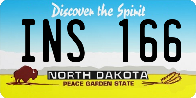 ND license plate INS166