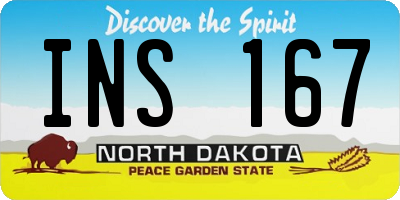 ND license plate INS167