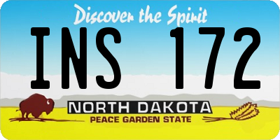 ND license plate INS172